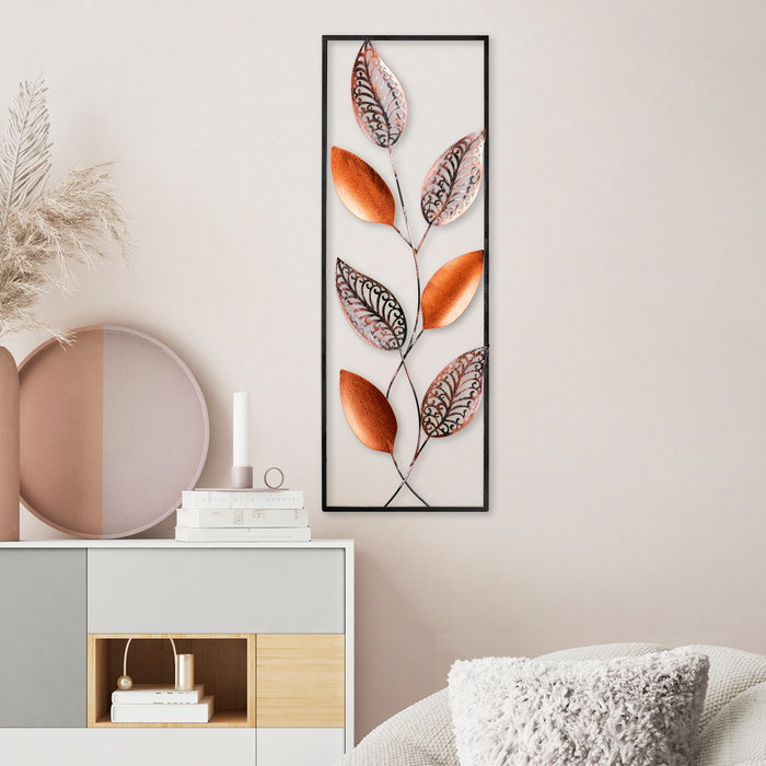 Wallity Leaf 3 Escultura de pared de metal multicolor